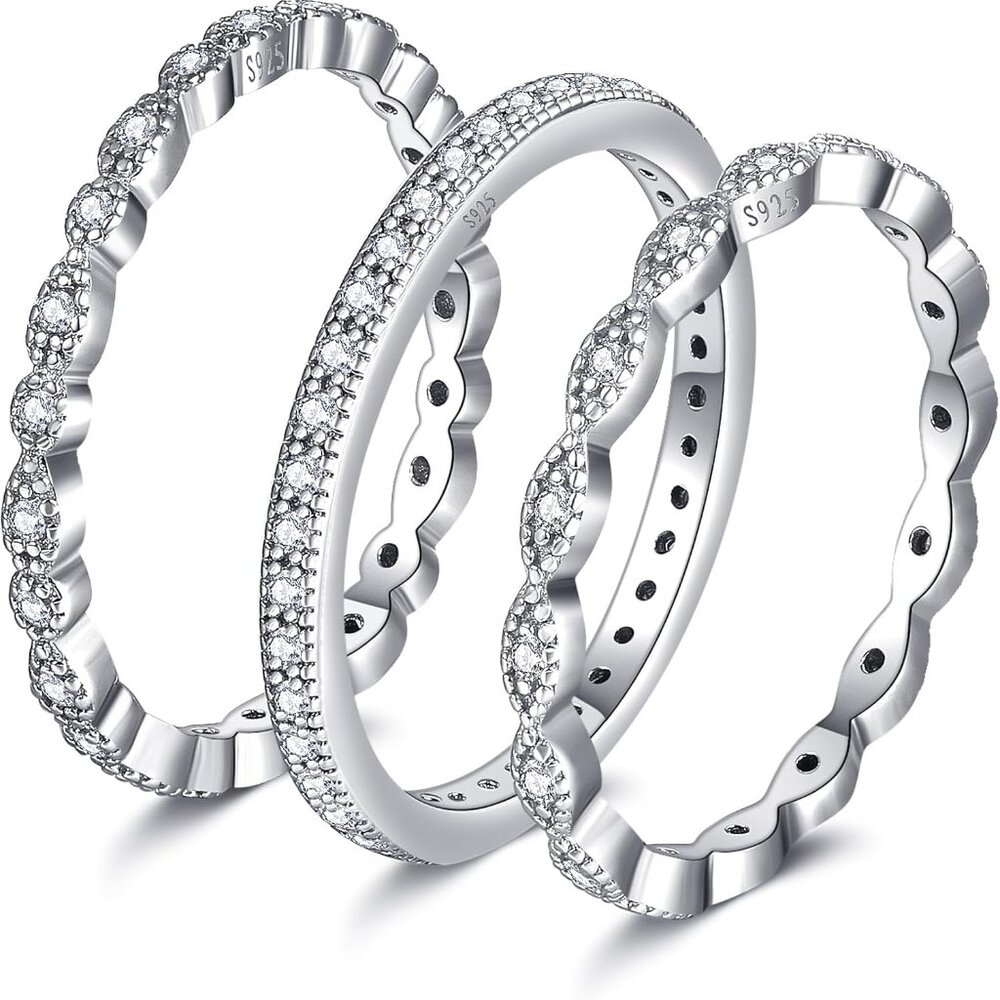 Handcrafted 925 Sterling Silver Stackable Rings W… - image 1